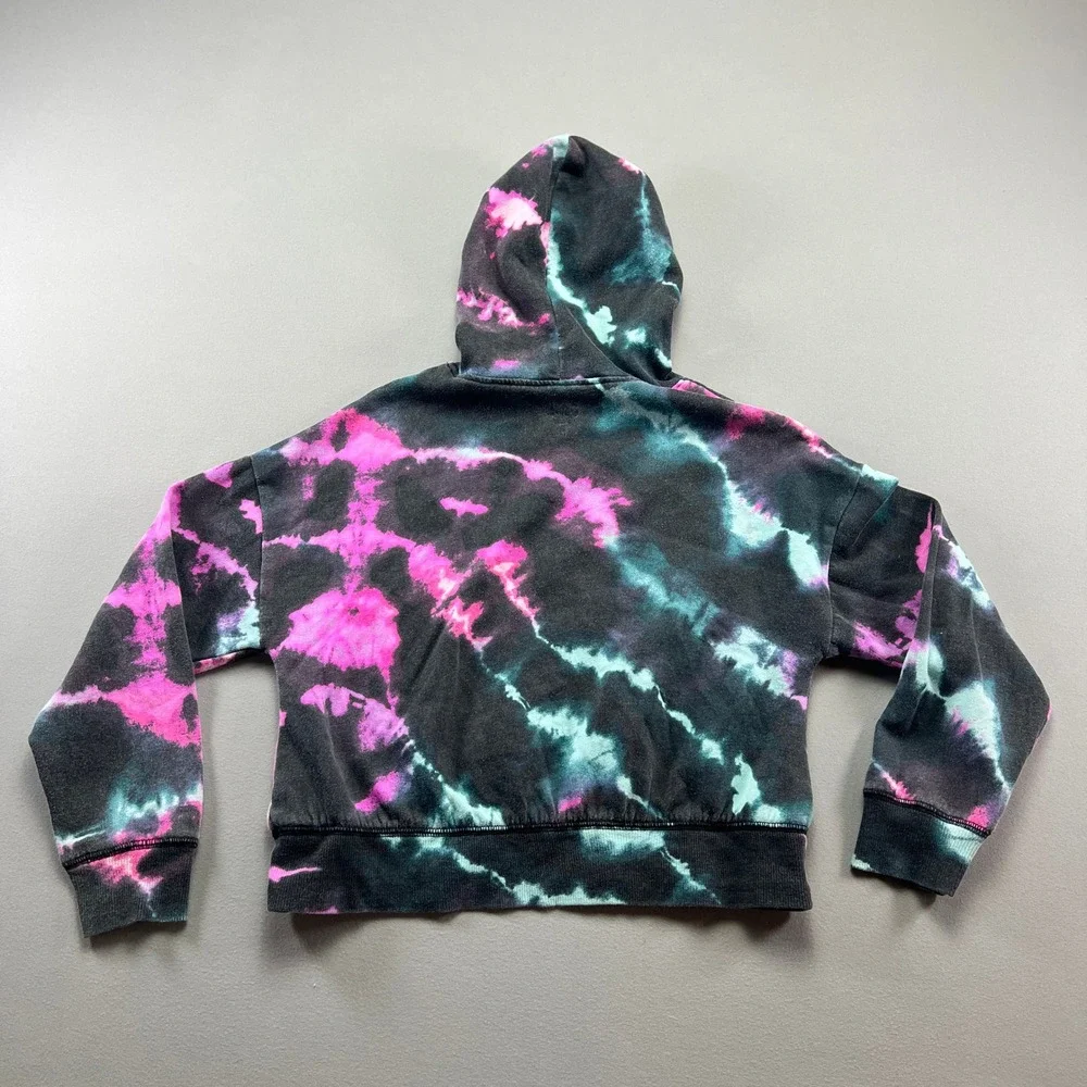 Justice Hoodie Girls S Multi Tie Dye Cotton Fleece Lined Long Sleeve Pullover